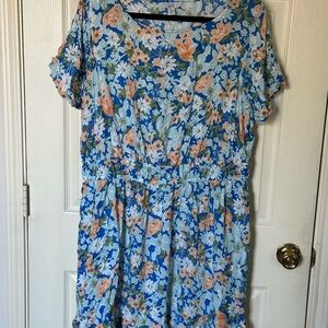 Croft & Barrow Blue and White Floral Dress 1x